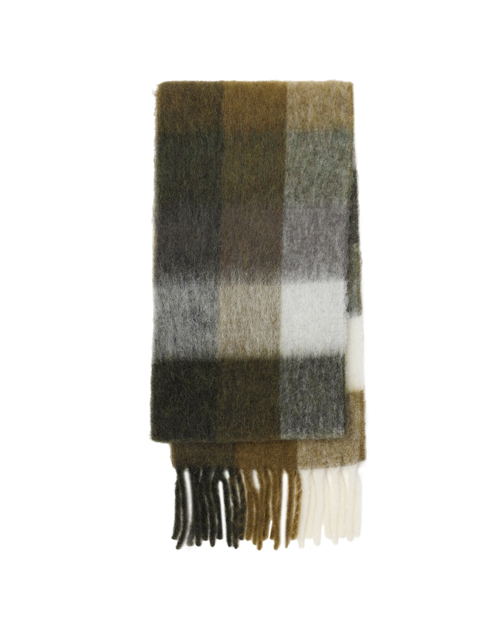 Mohair checked scarf