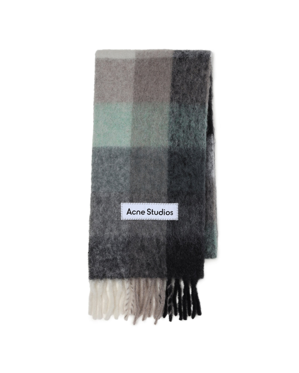 Mohair checked scarf