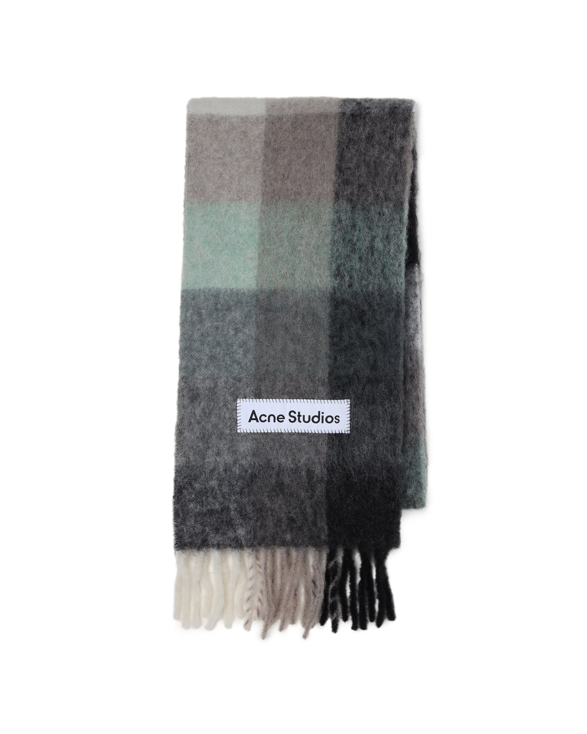 Mohair checked scarf