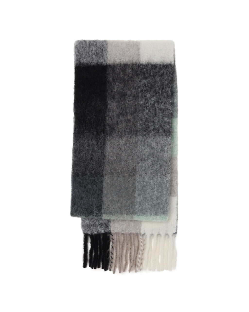 Mohair checked scarf
