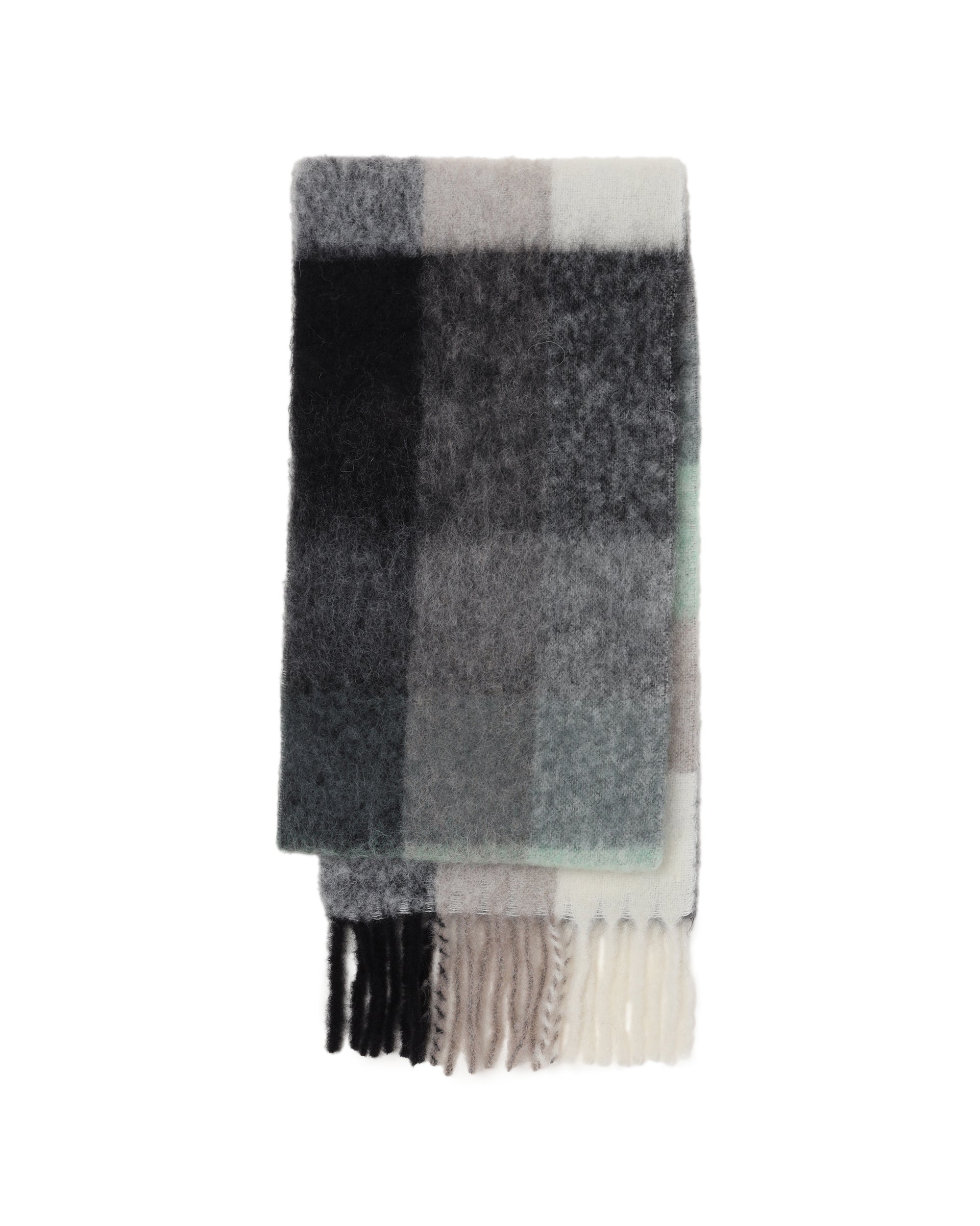 Mohair checked scarf