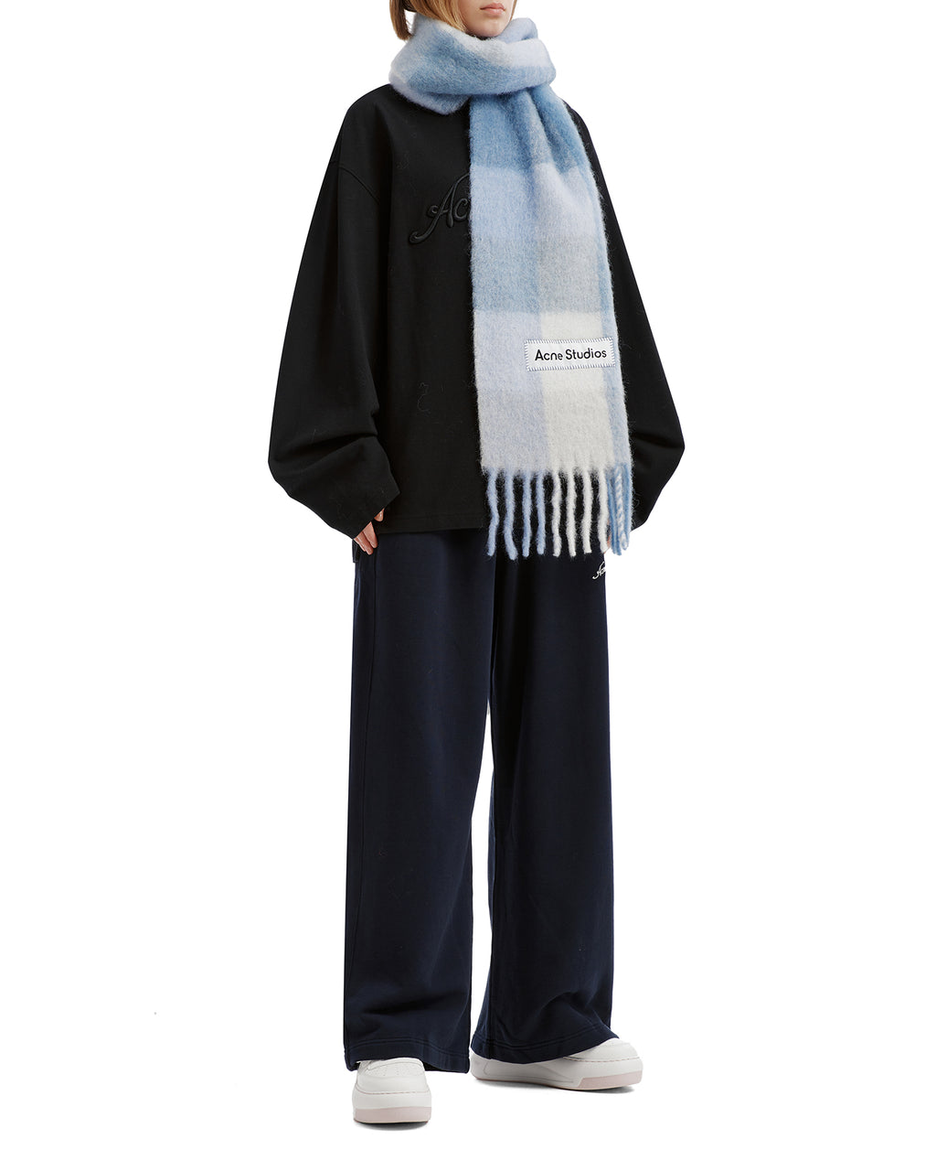 Mohair checkered scarf