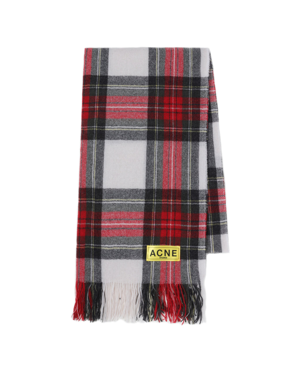 Check fringed scarf