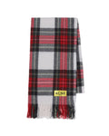 Check fringed scarf