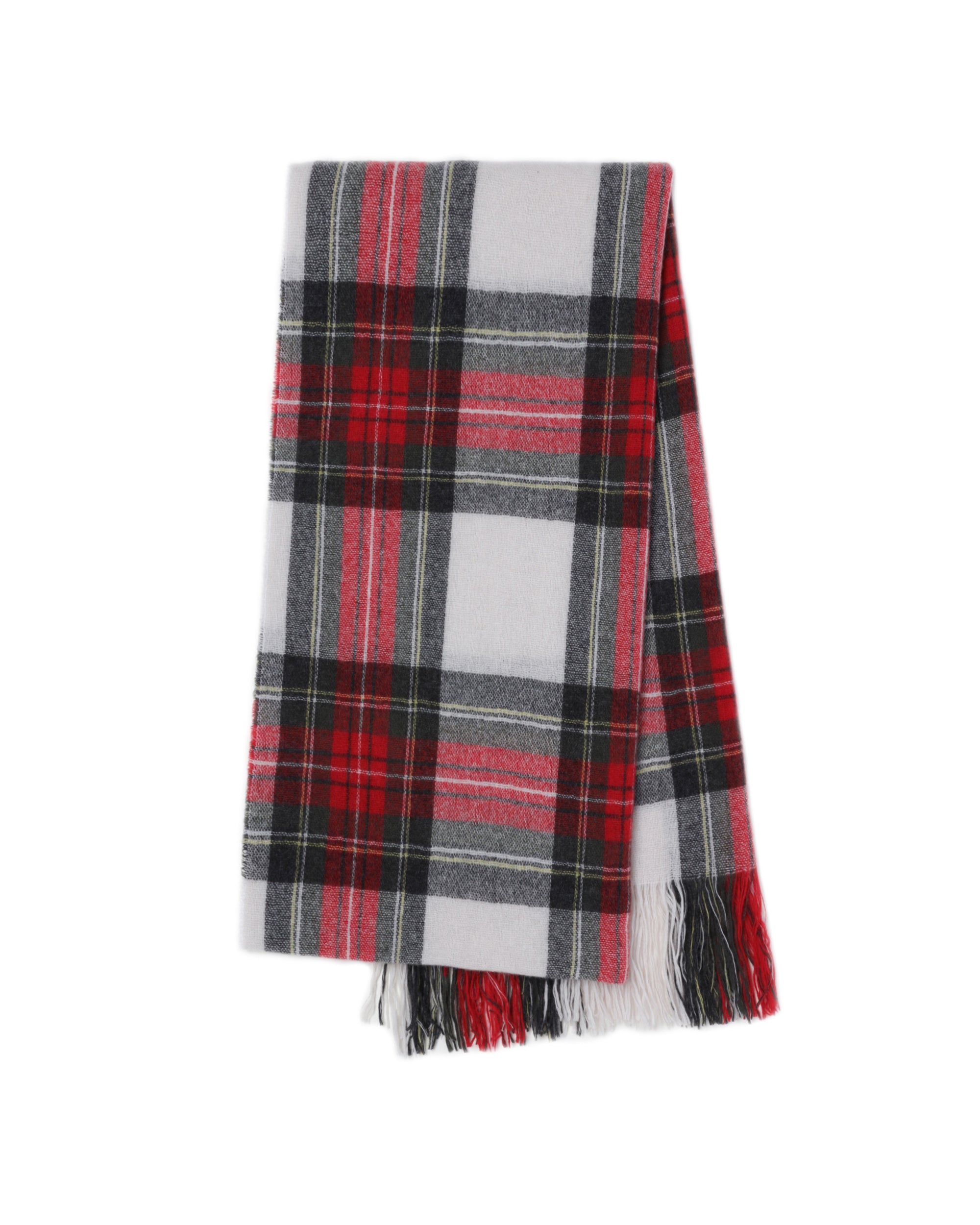 Check fringed scarf