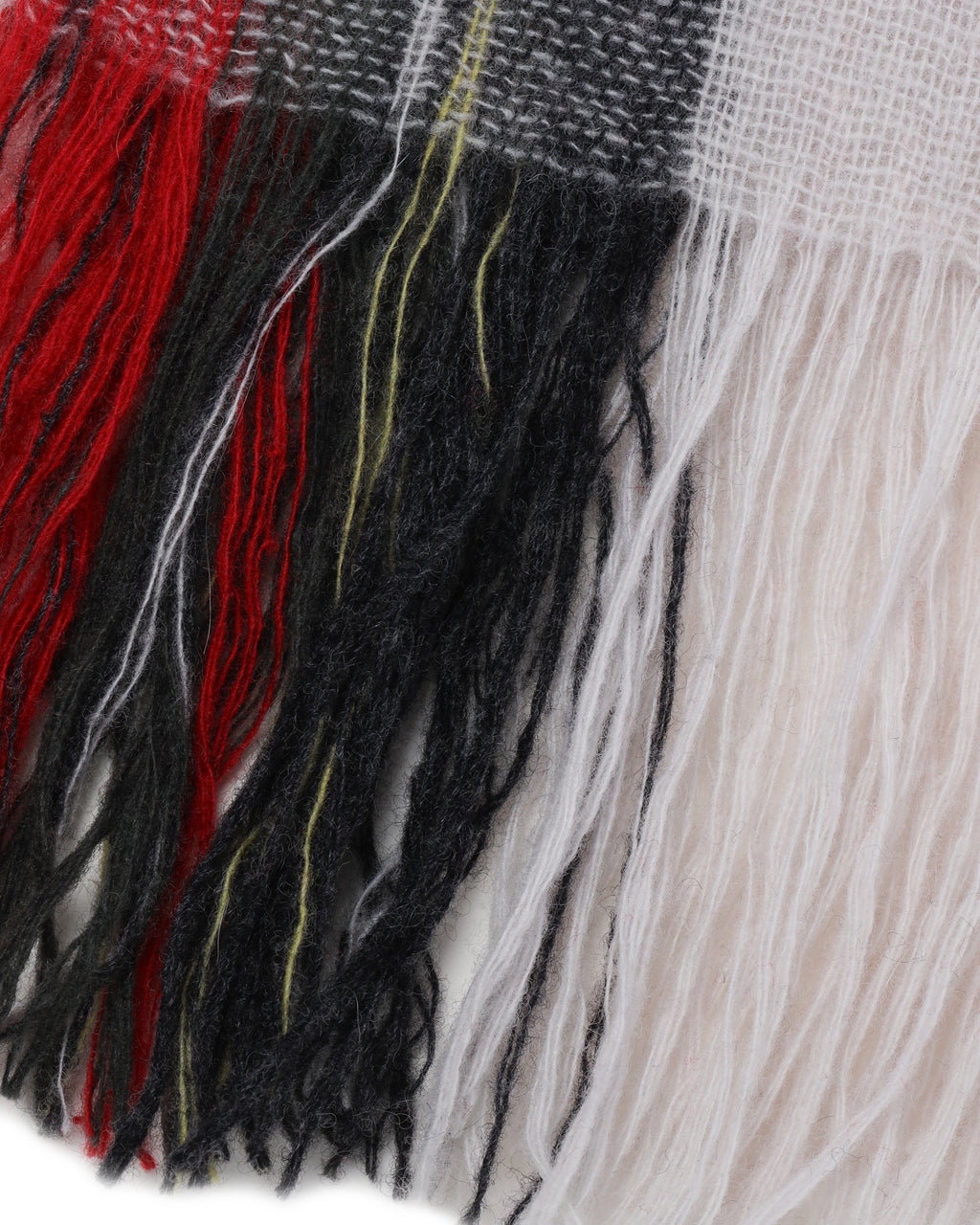 Check fringed scarf