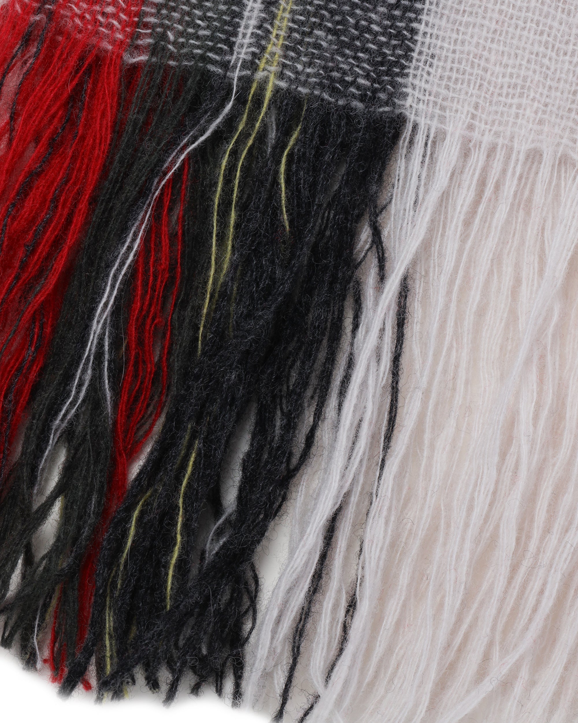 Check fringed scarf