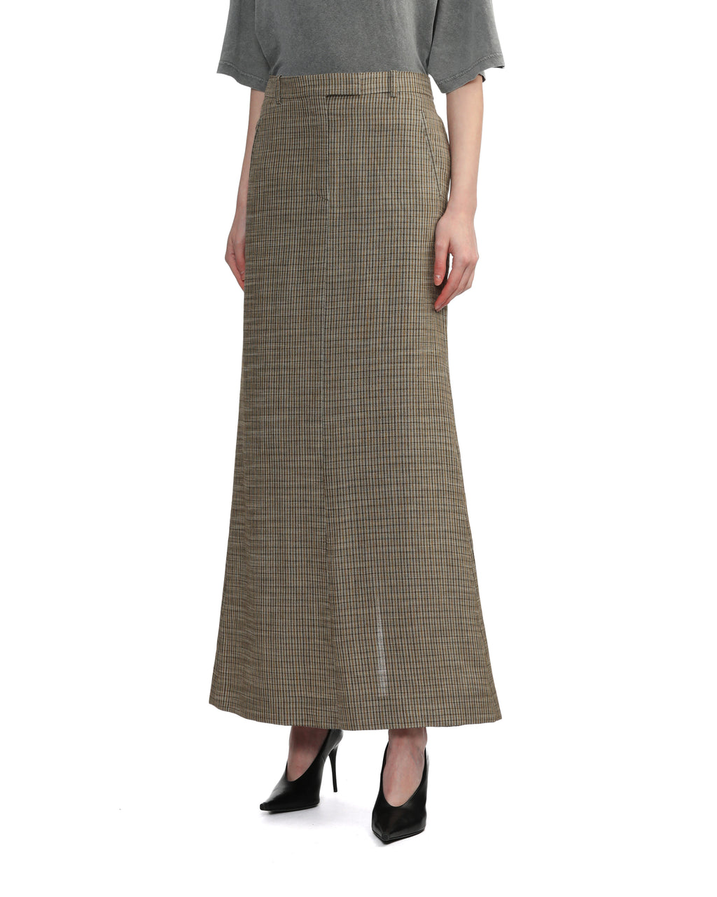 Tailored check skirt