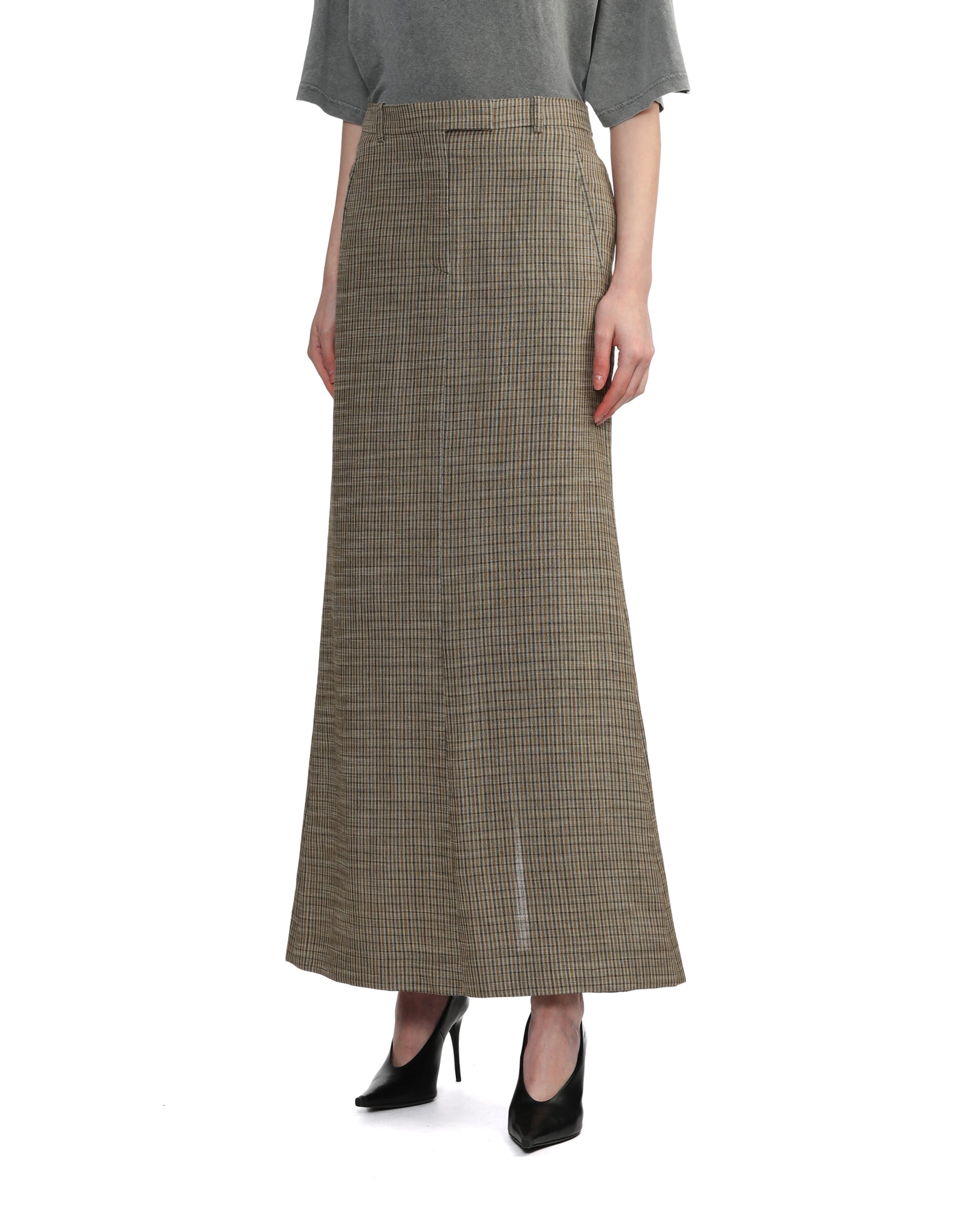 Tailored check skirt