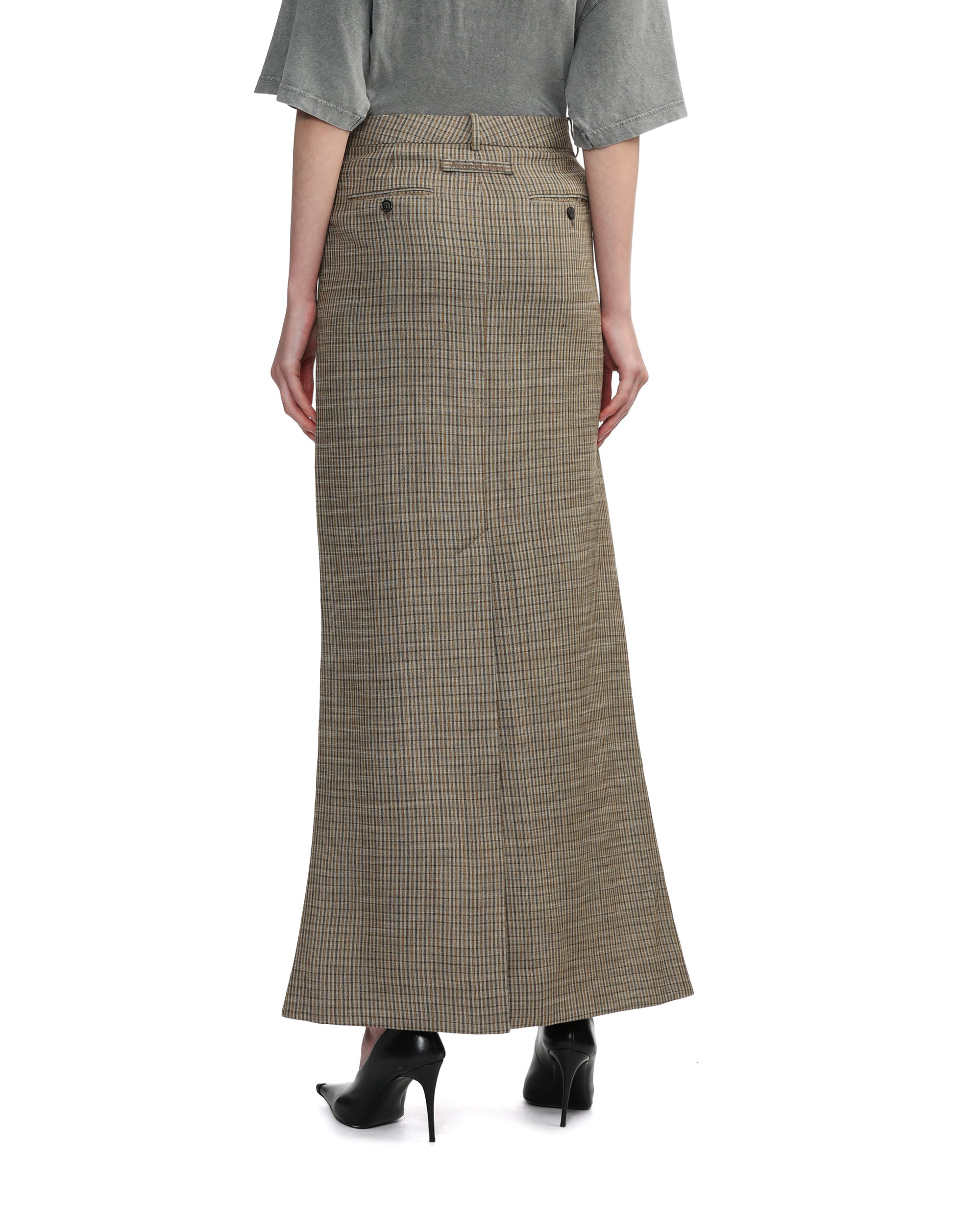 Tailored check skirt