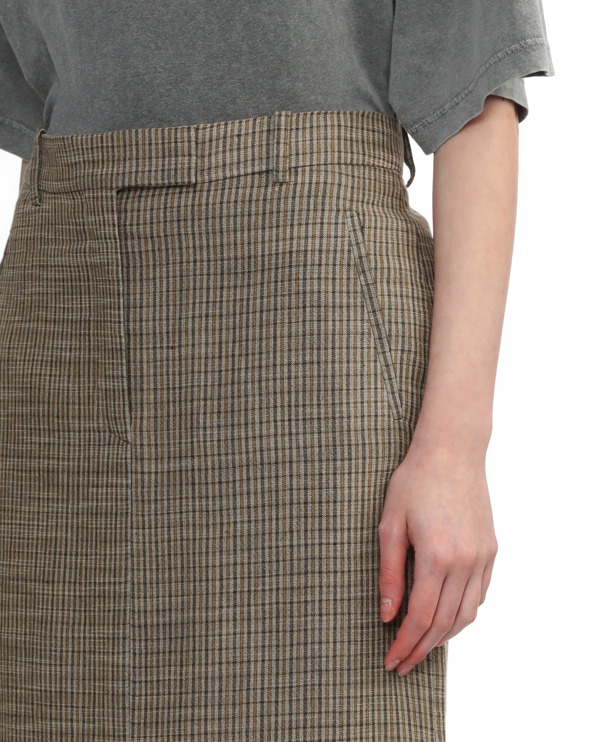 Tailored check skirt