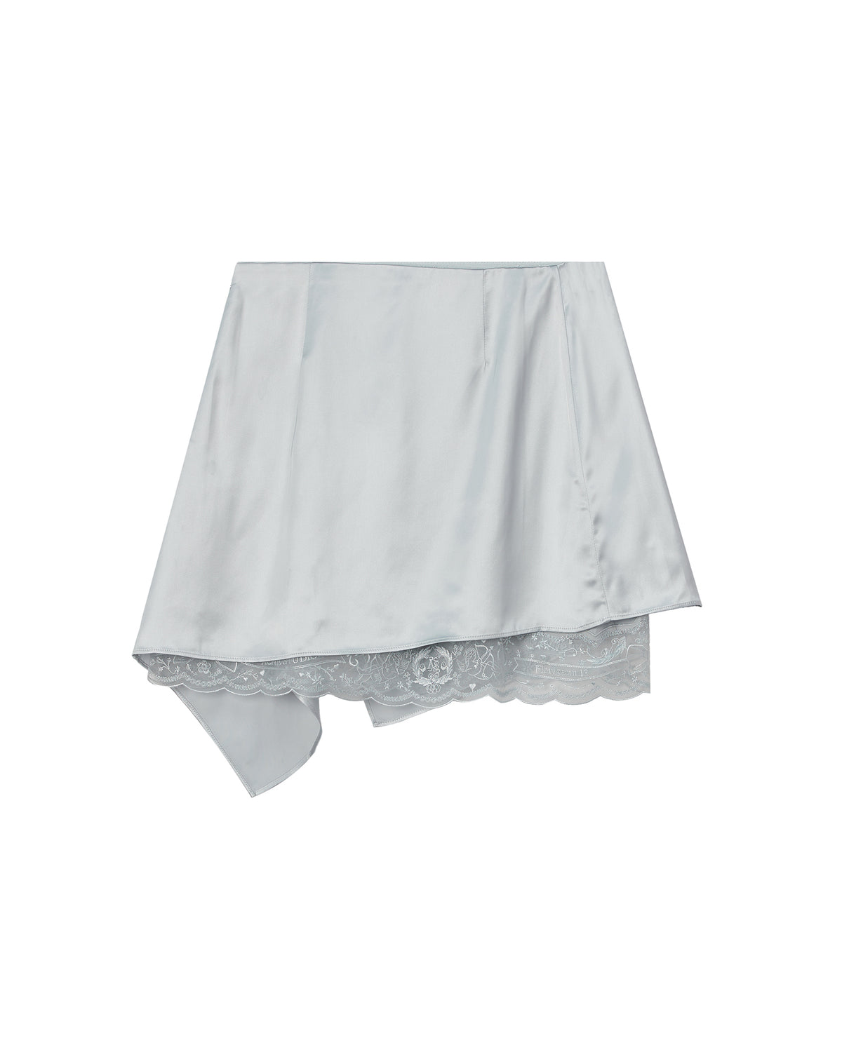Ruffled satin skirt