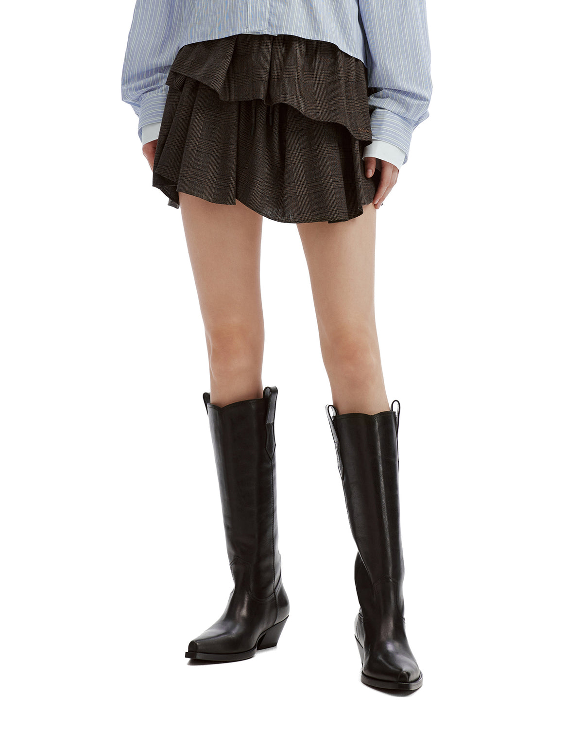 Short pleated wool skirt