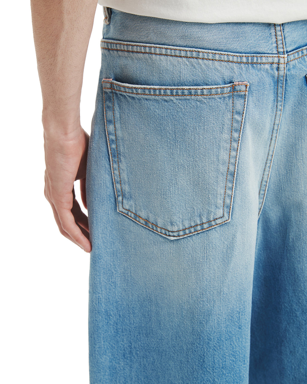 Loose fit denim shorts