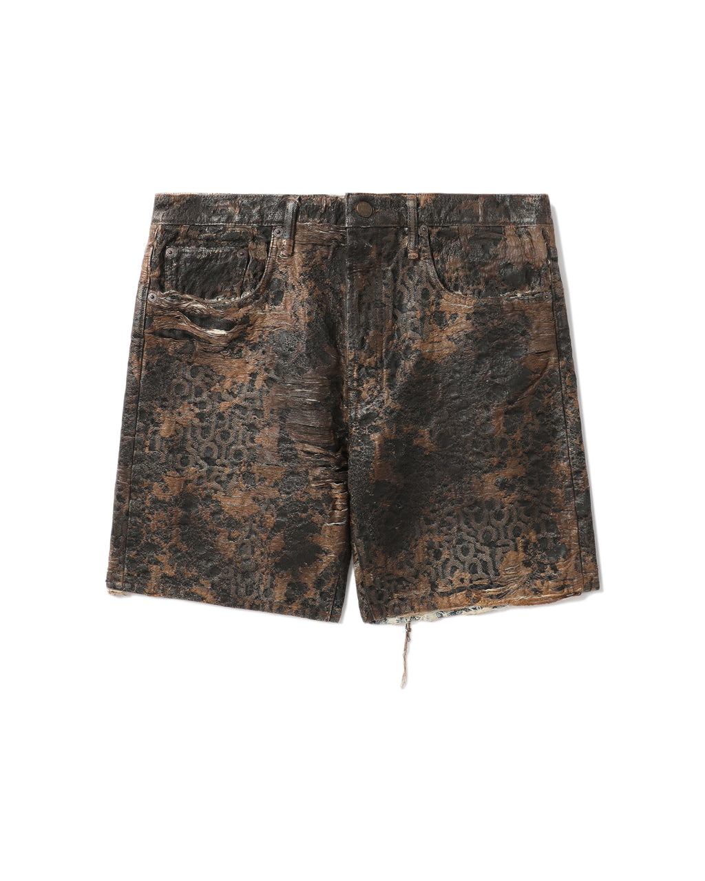 Denim monogram shorts