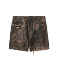 Denim monogram shorts