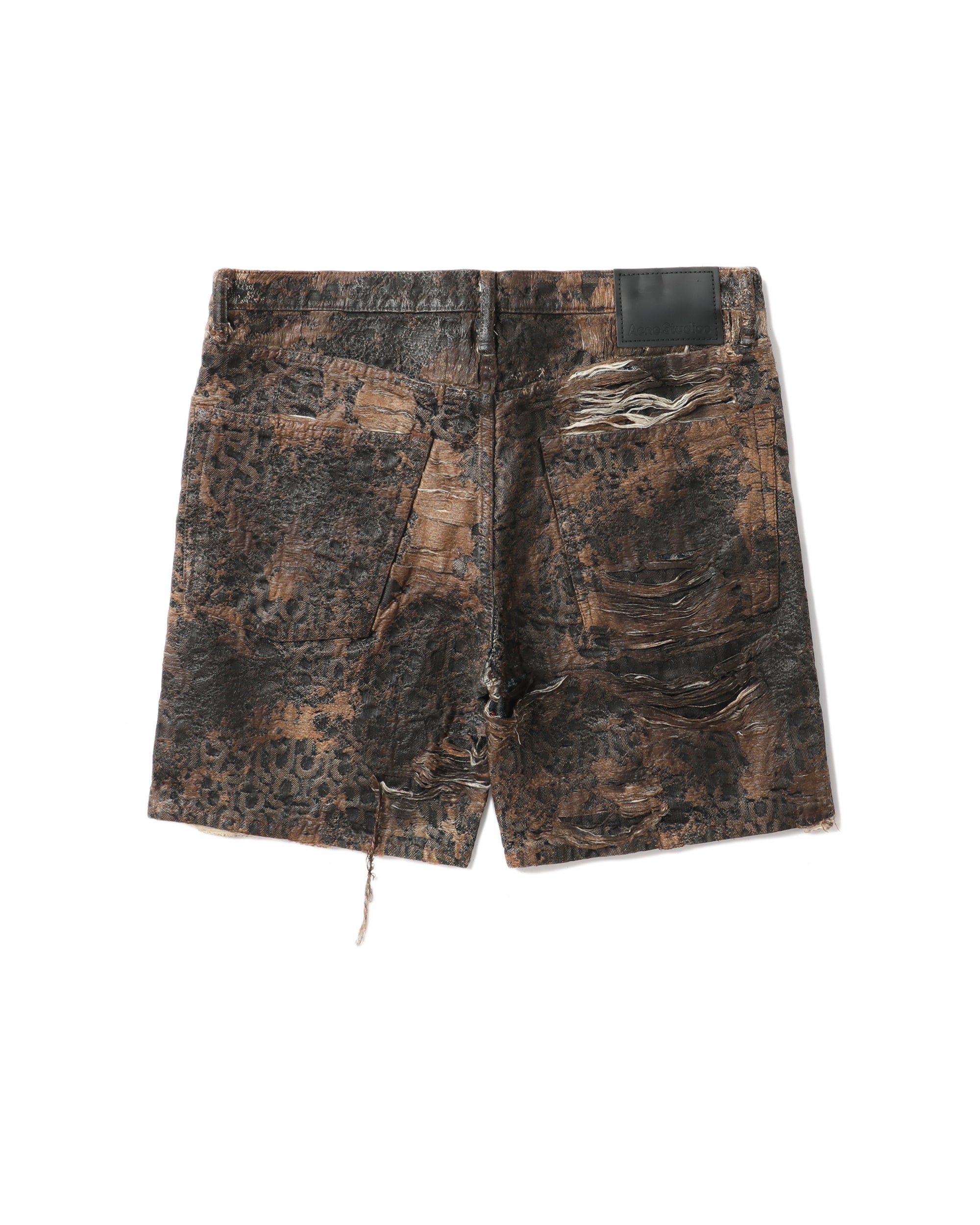 Denim monogram shorts