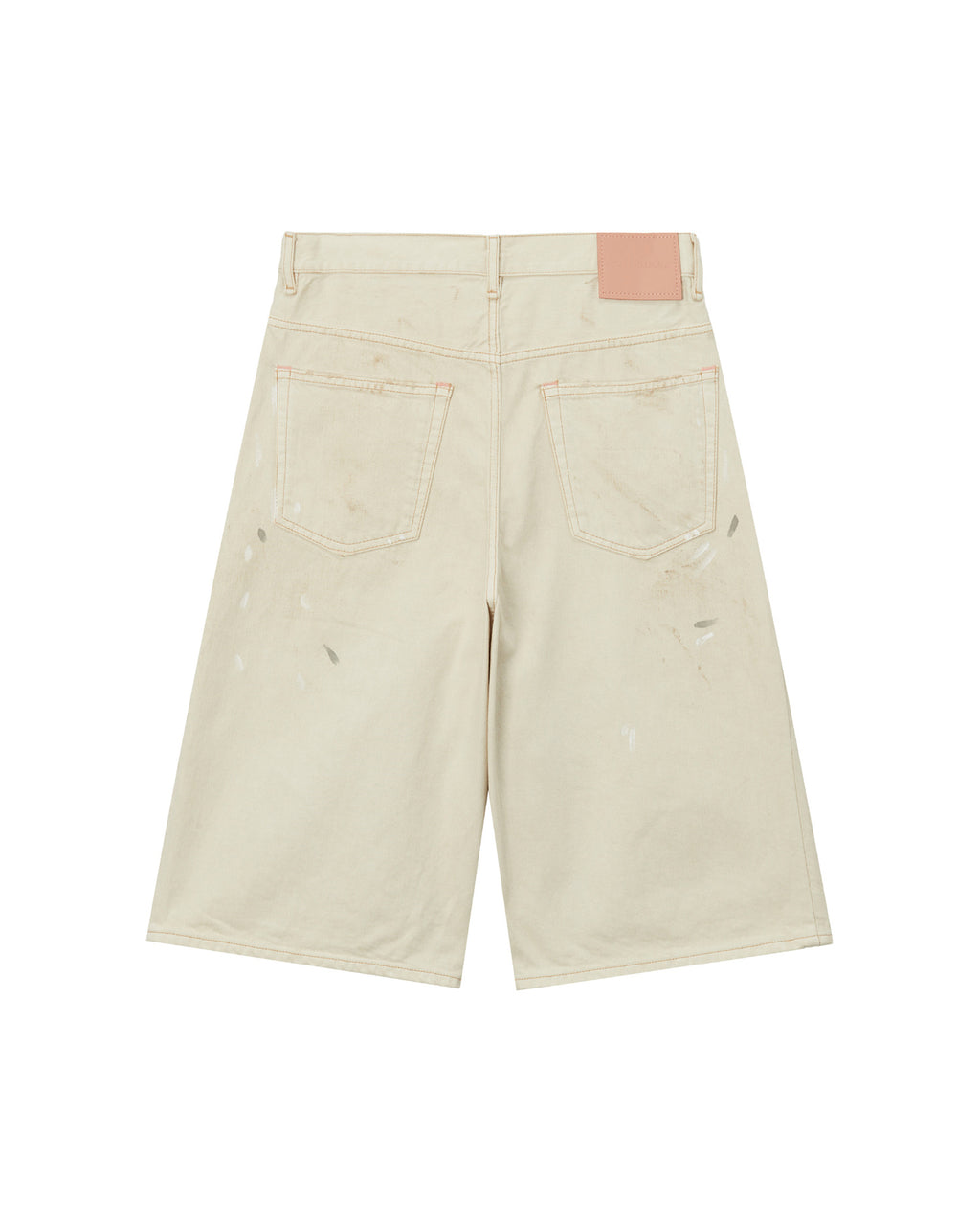 Distressed denim shorts