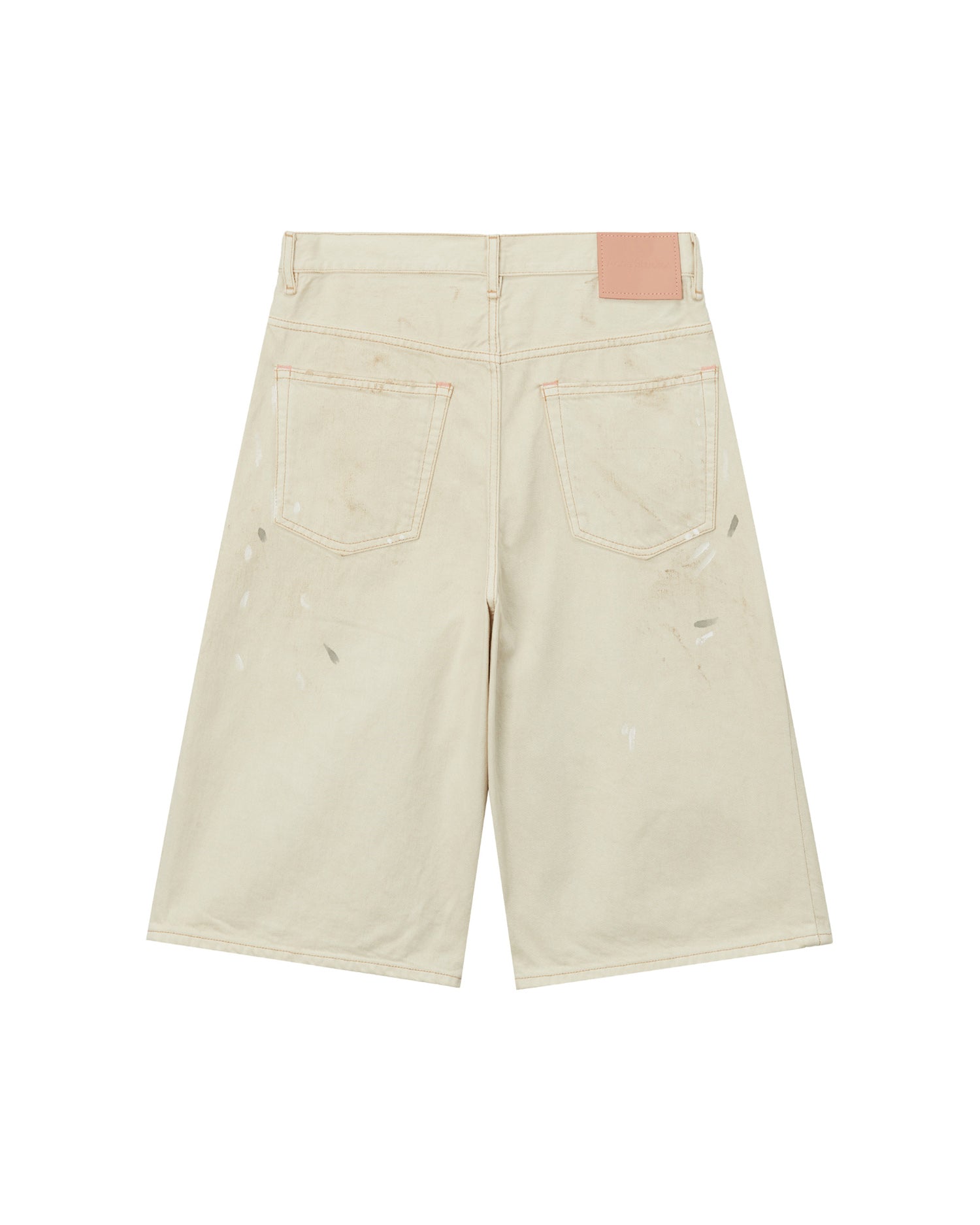 Distressed denim shorts