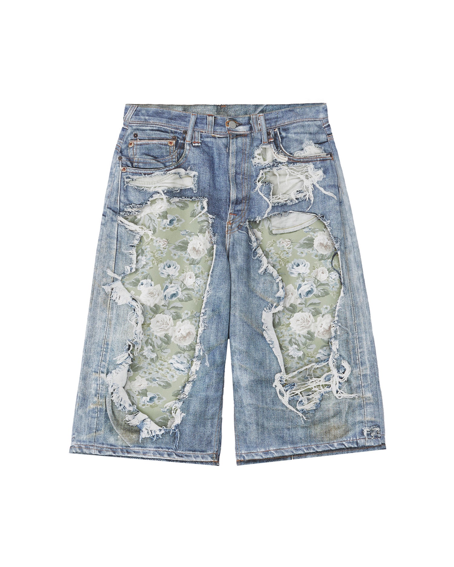 Trompe-l’œil denim shorts