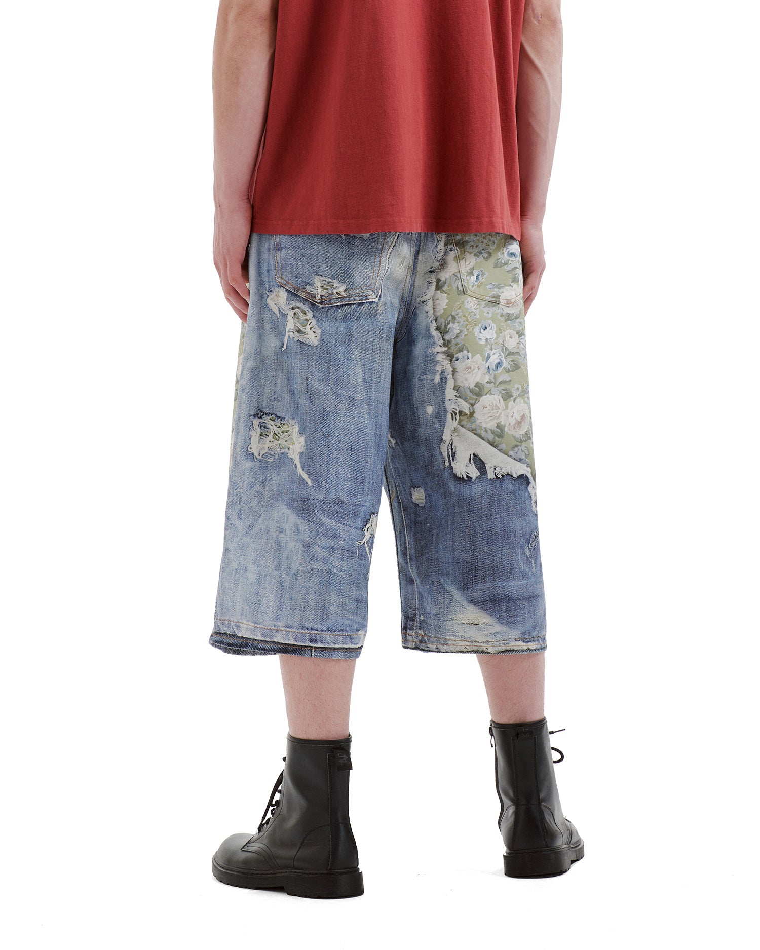 Trompe-l’œil denim shorts