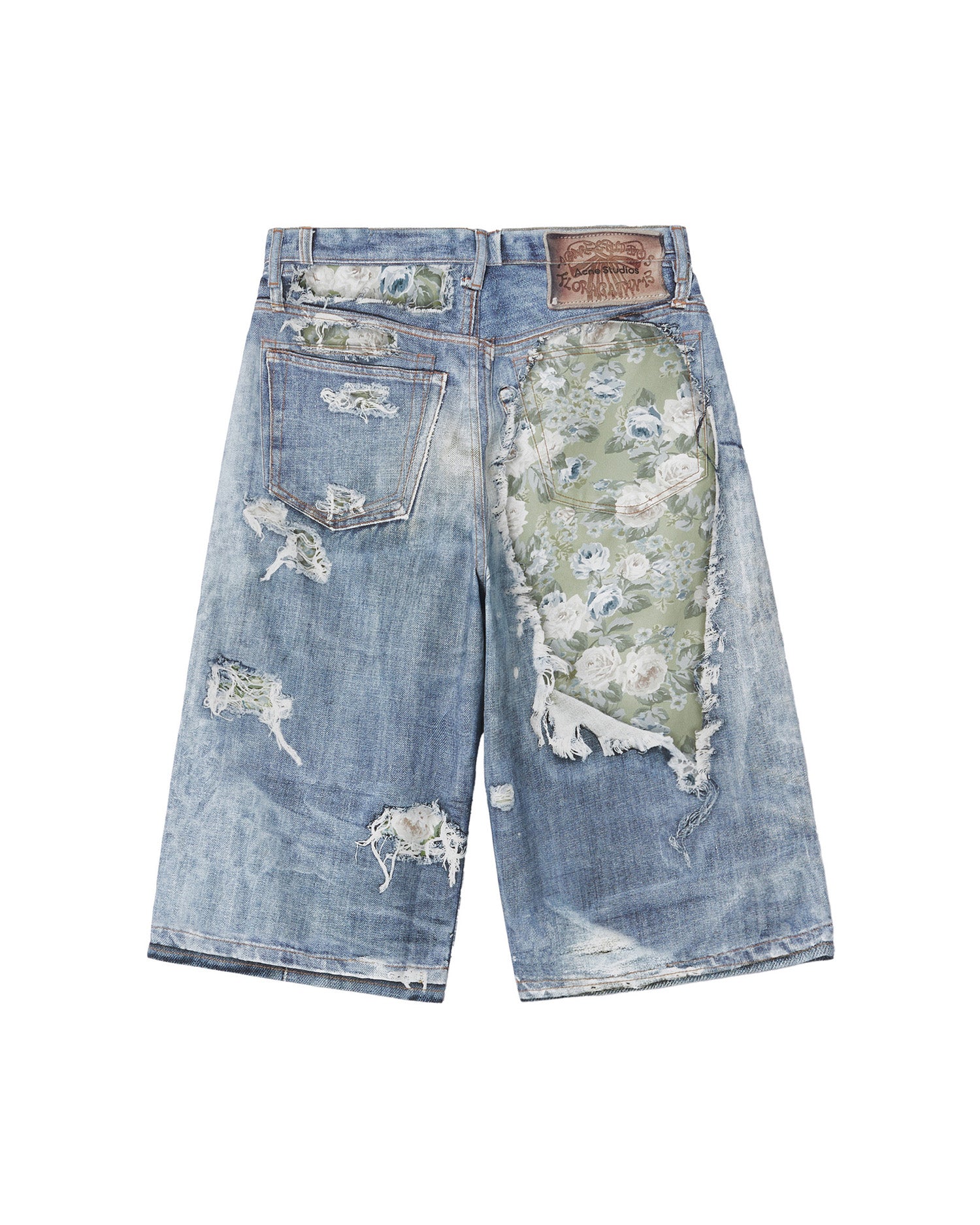 Trompe-l’œil denim shorts