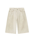 Stained denim shorts