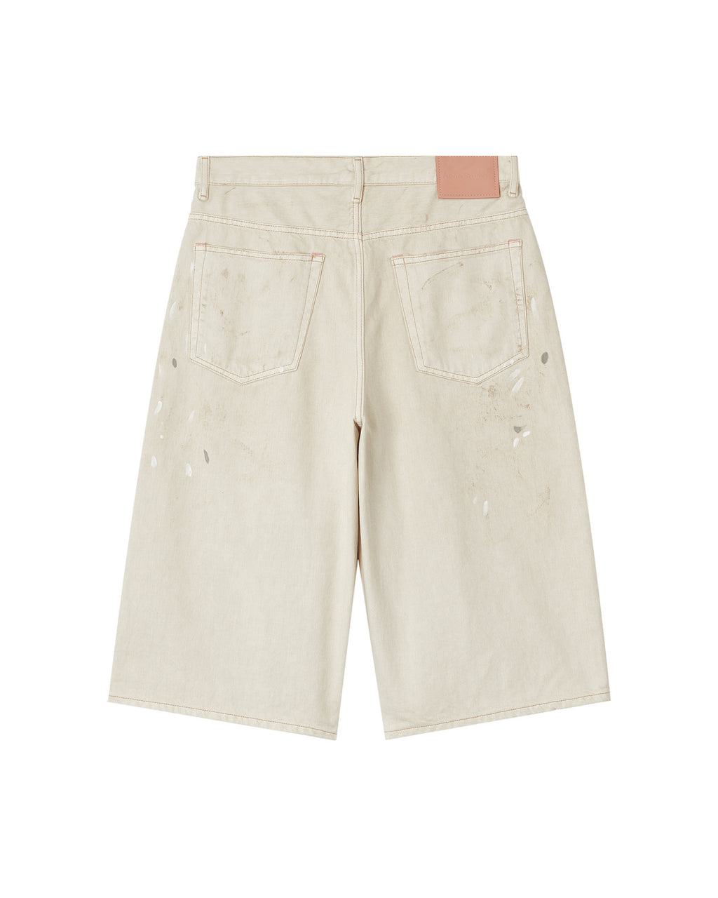 Stained denim shorts