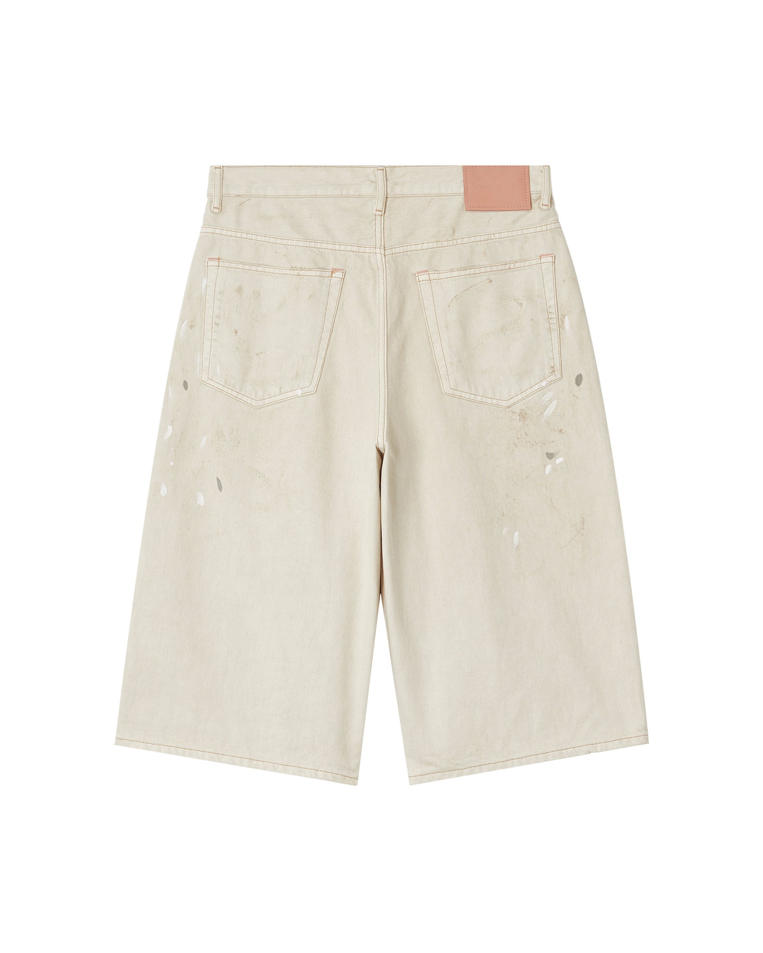 Stained denim shorts