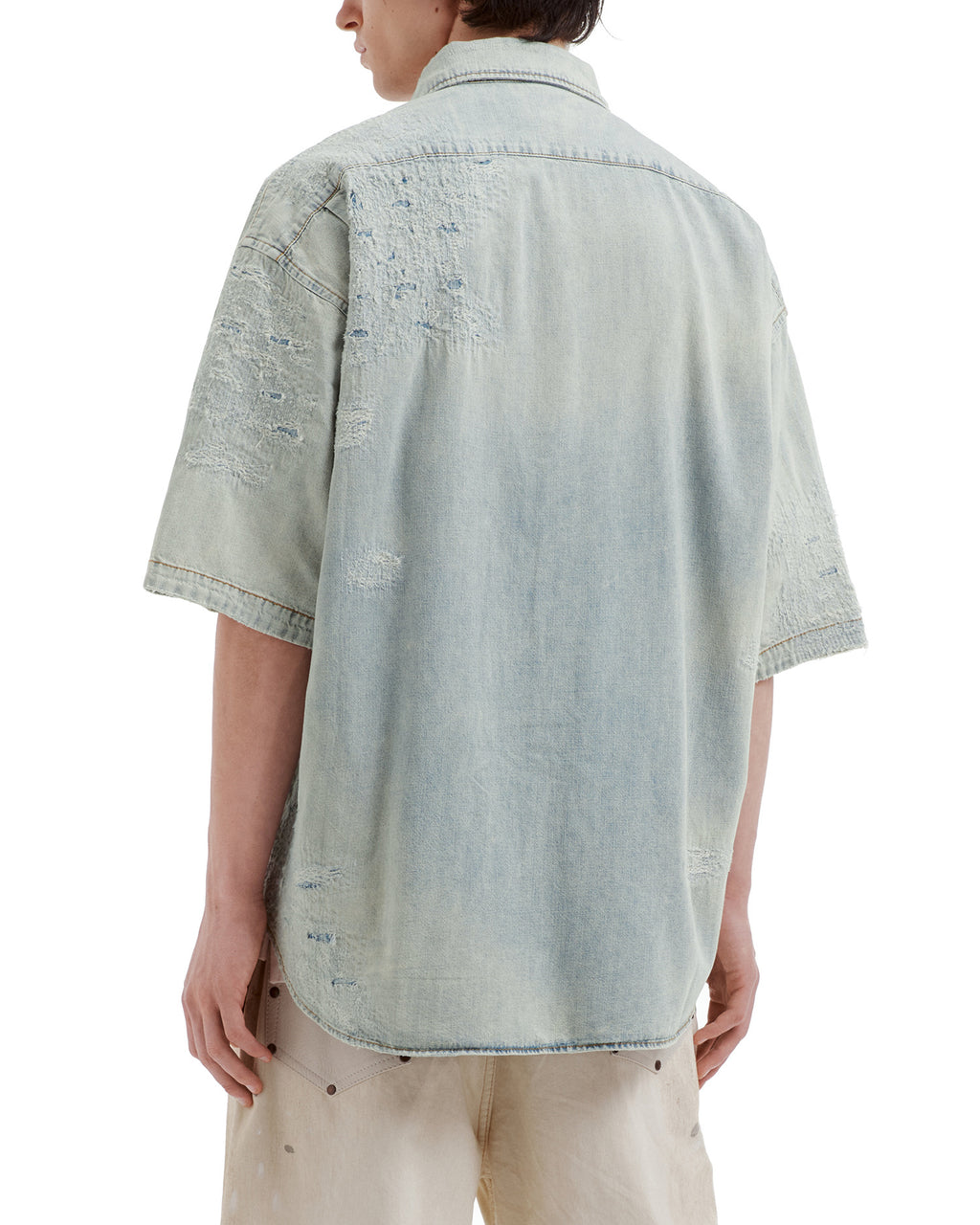 Denim short sleeve shirt