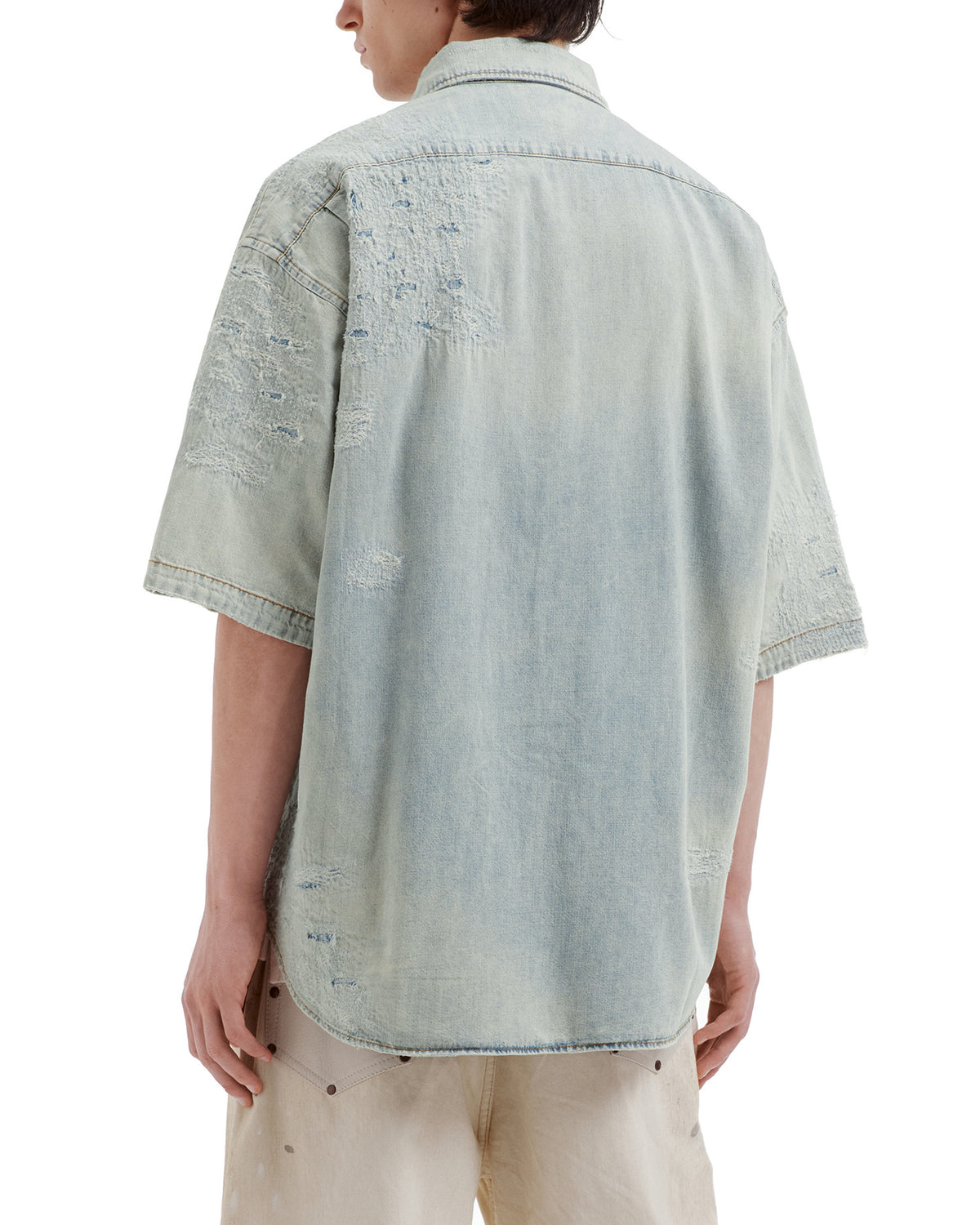 Denim short sleeve shirt