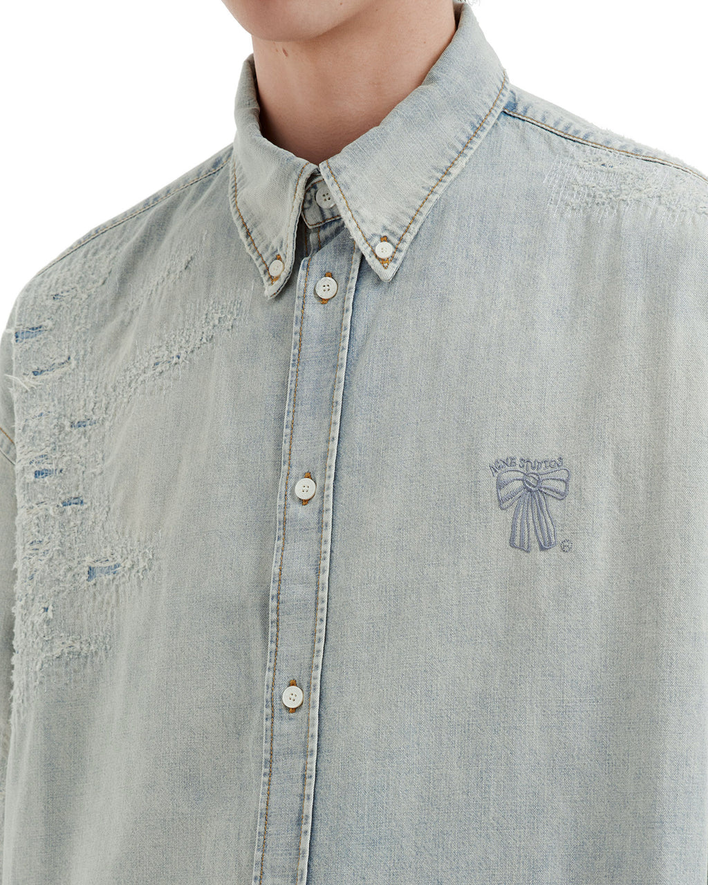 Denim short sleeve shirt