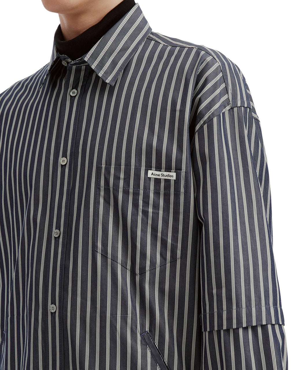 Double-sleeve striped shirt