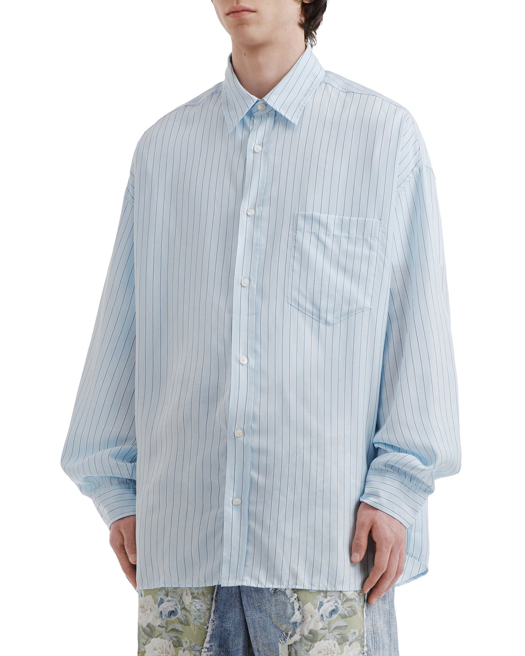 Striped button-up shirt