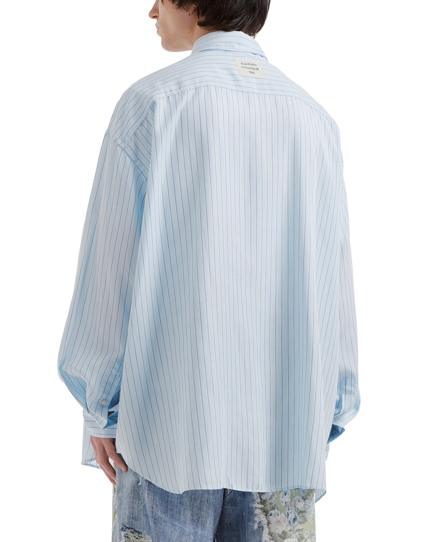 Striped button-up shirt