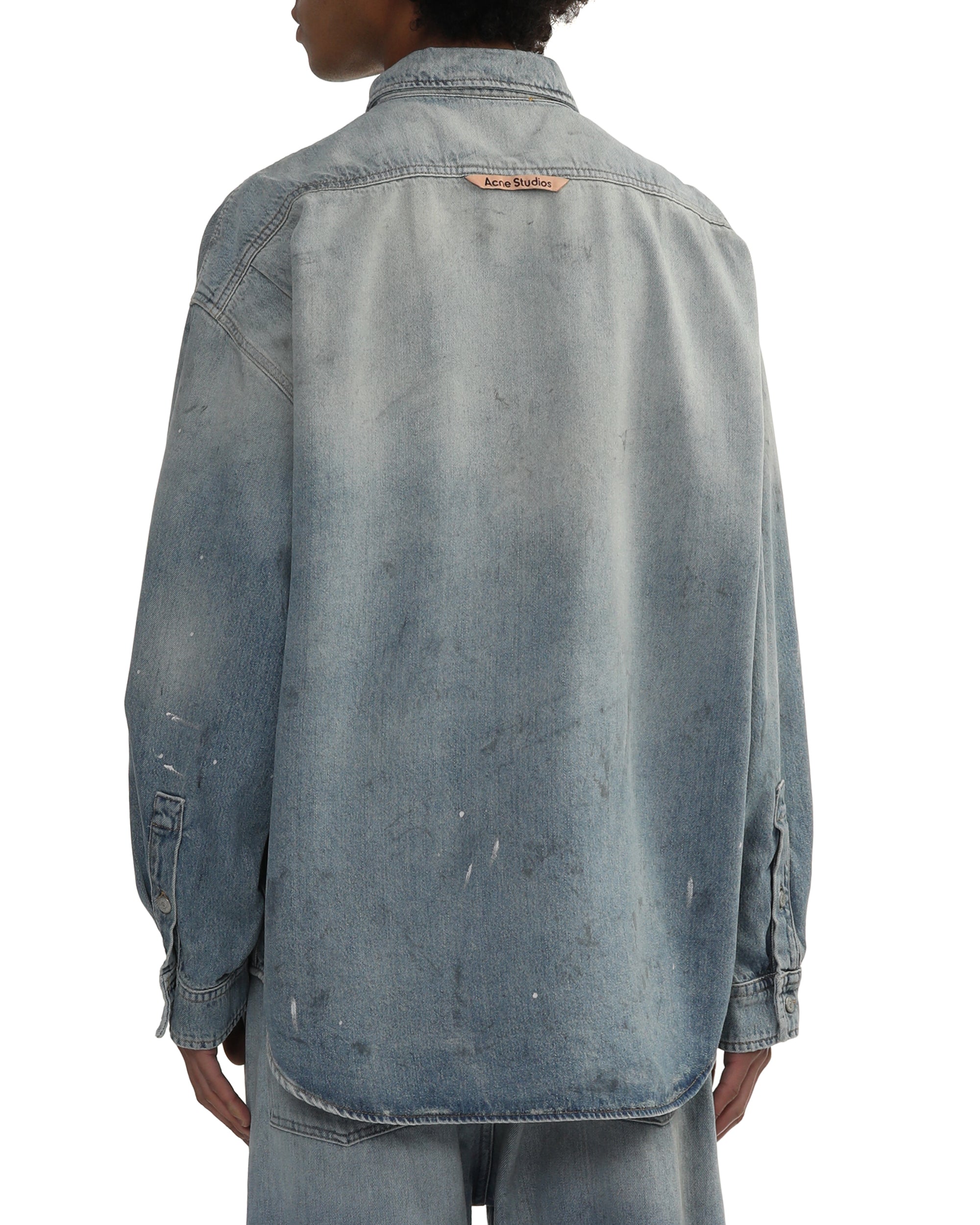 Denim button-up shirt