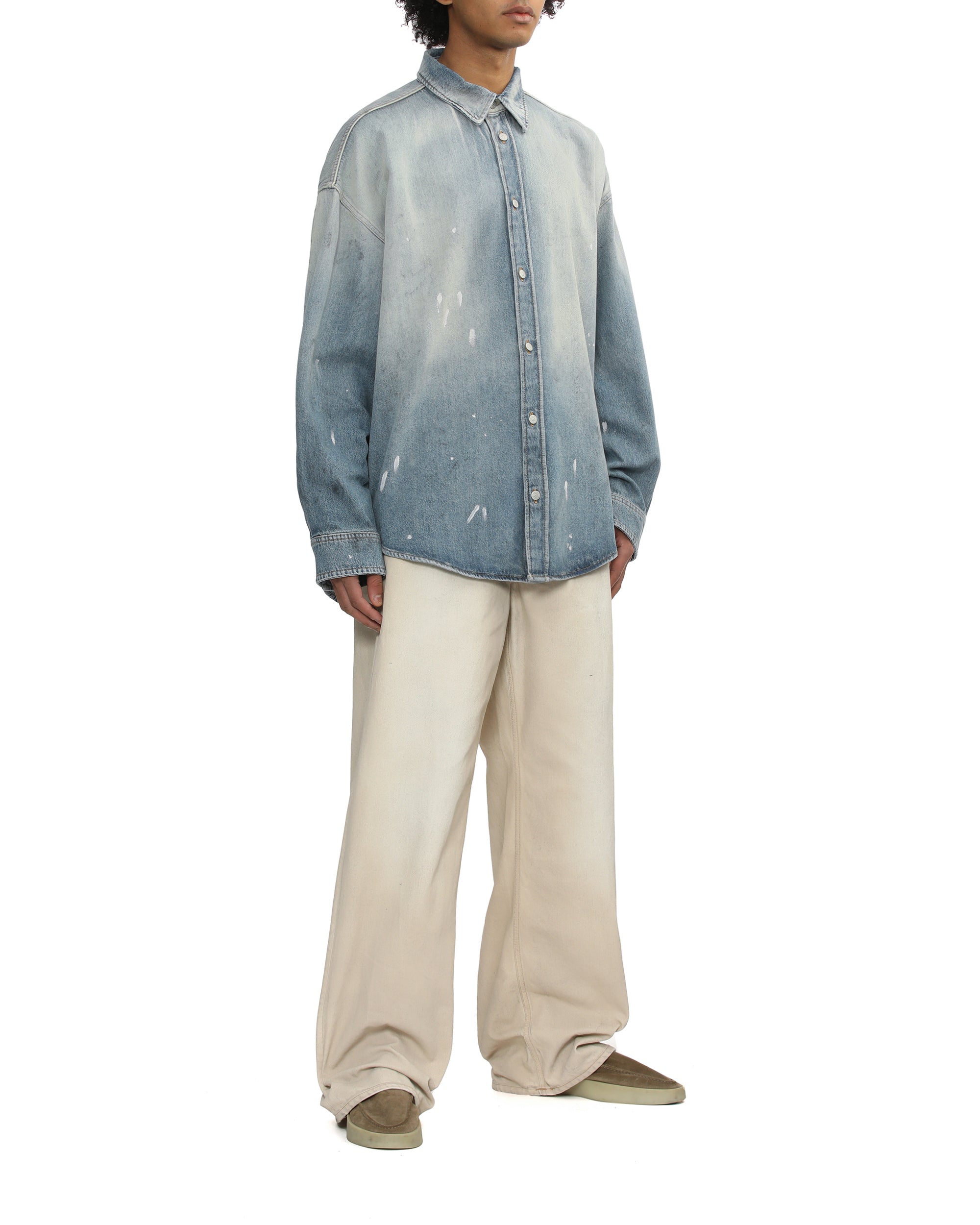 Oversized denim shirt