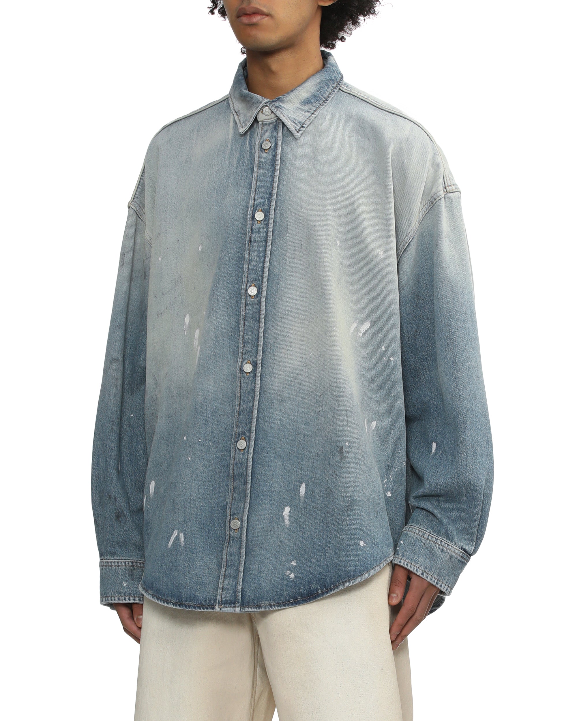 Oversized denim shirt