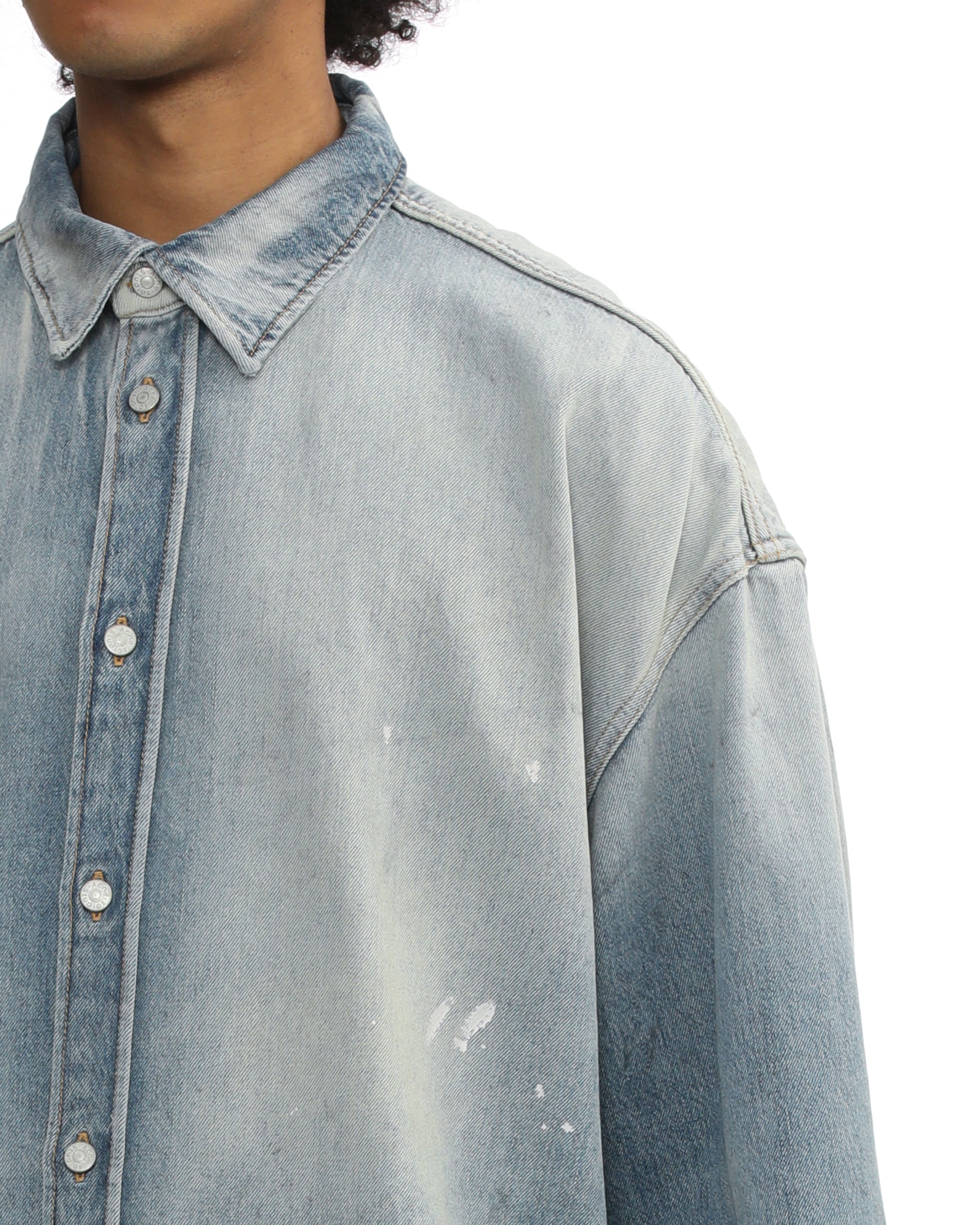 Oversized denim shirt