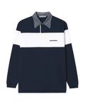 Striped polo sweatshirt