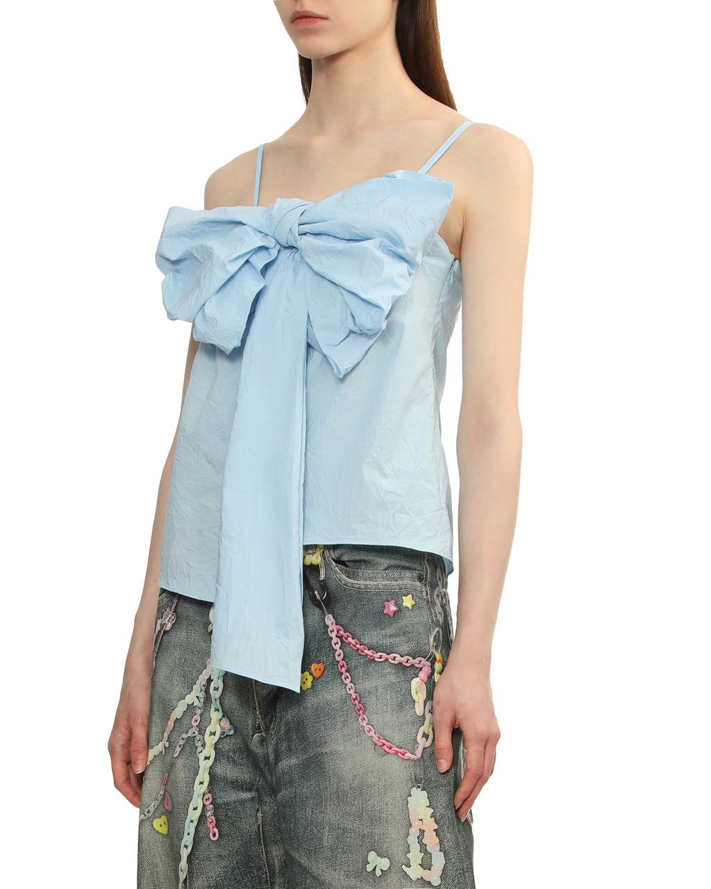 Bow strap blouse