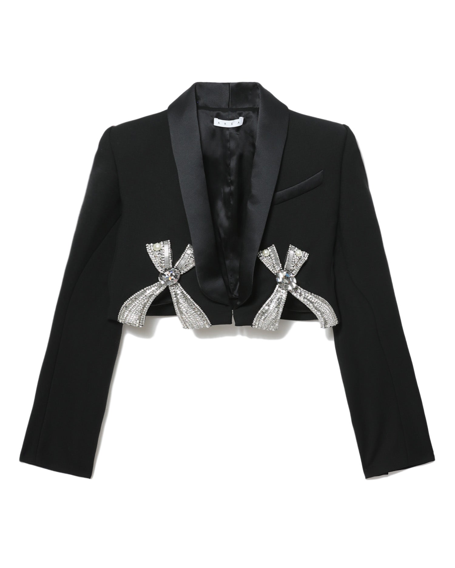 Deco bow slit crop blazer