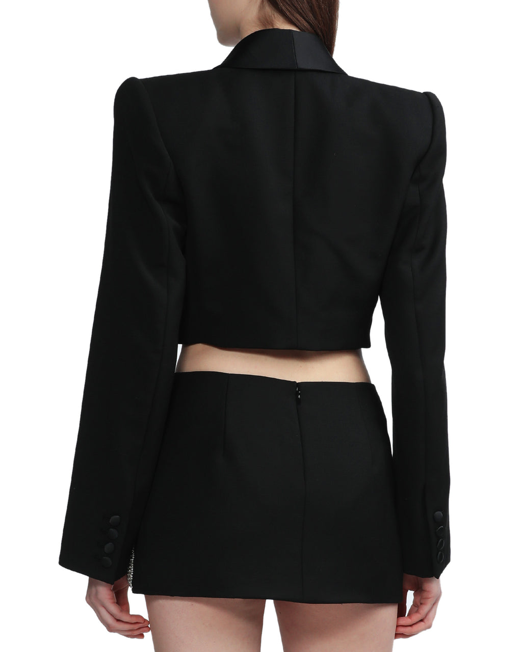 Deco bow slit crop blazer