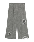 Distressed crystal cropped pants