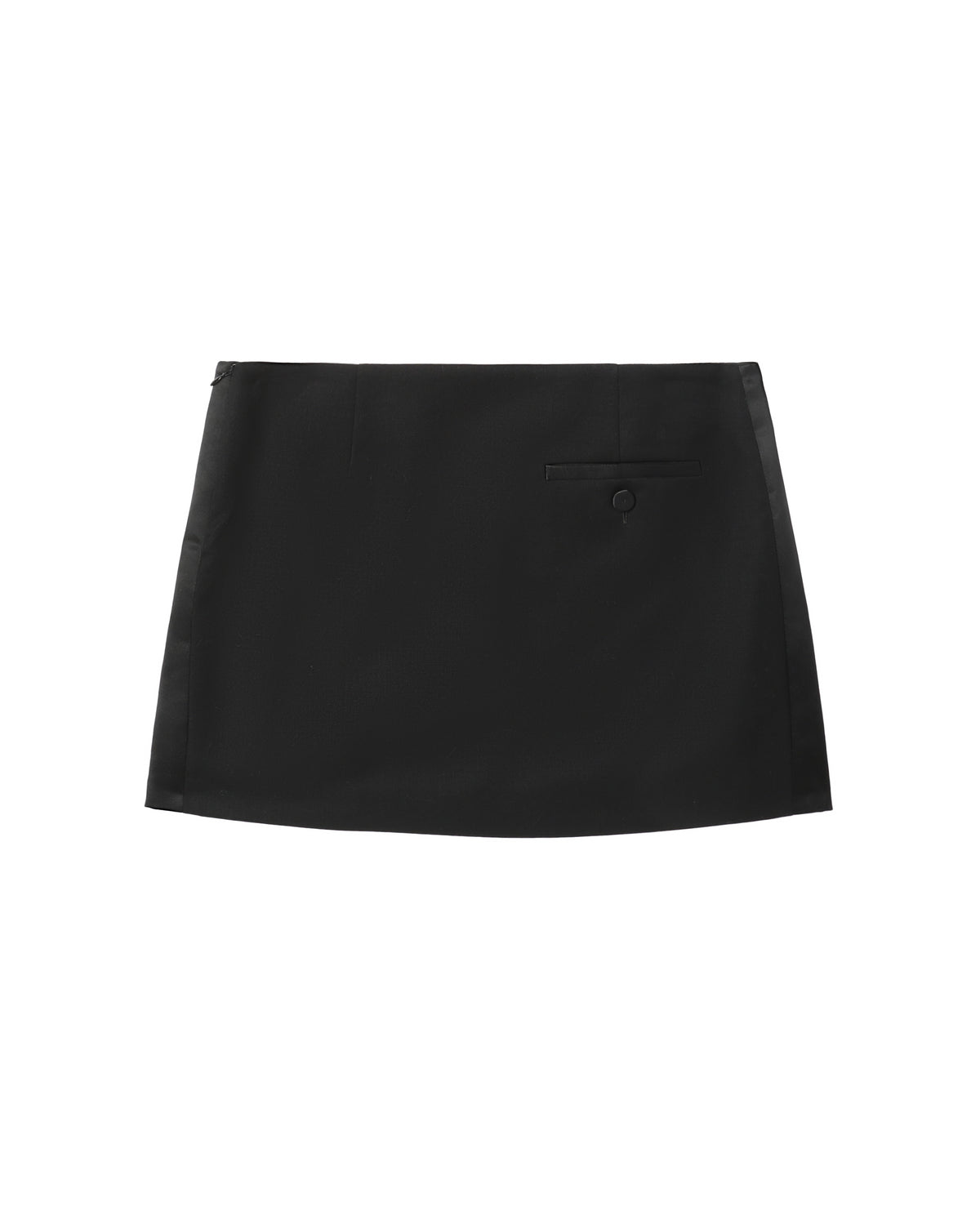 Floral-appliqué wool miniskirt