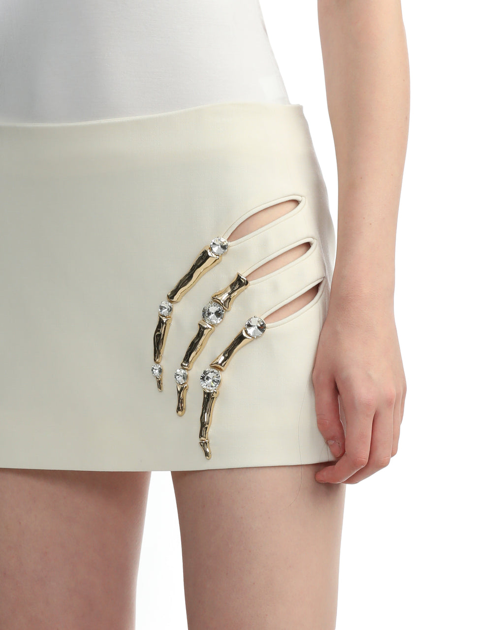 Claw cut-out mini skirt