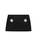 Jumbo crystal-embellished wool miniskirt