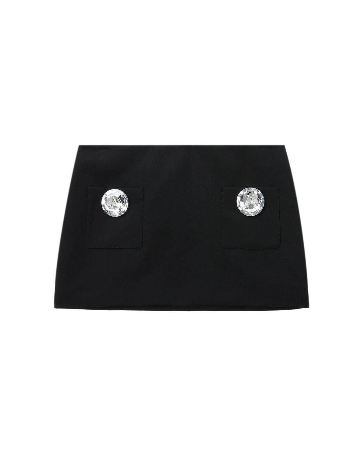 Jumbo crystal-embellished wool miniskirt