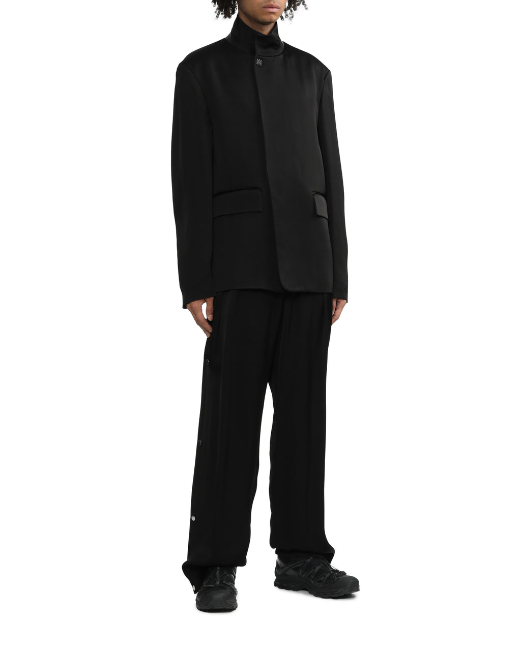 Stand collar blazer