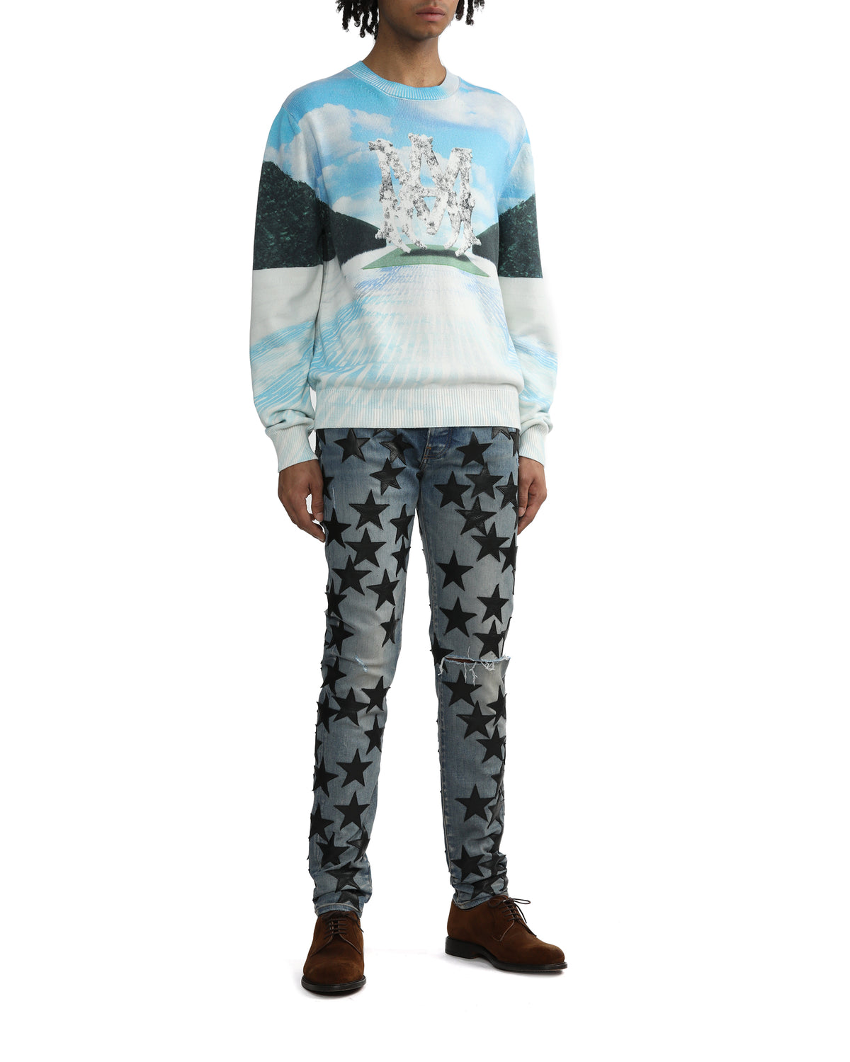 Chemist leather stars jeans